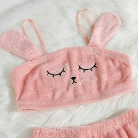 Cartoon Embroidered Flannel PJ Set - Picture 5 of 7